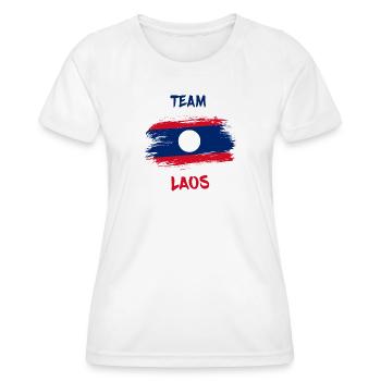Team Laos Flaggen Design / Geschenk - Frauen Funktions-T-Shirt - Weiß - Vorne - AI Model Female 172 dark (172cm)