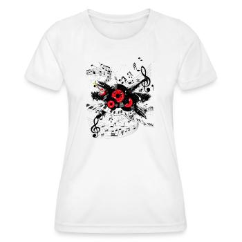 Rote Plattenmelodie und Tastenspur - Frauen Funktions-T-Shirt - Weiß - Vorne - AI Model Female 172 dark (172cm)
