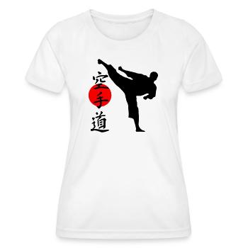 Karate Yokogeri with lettering - Women's Functional T-Shirt - white - Front - AI Model Female 172 dark (172cm)