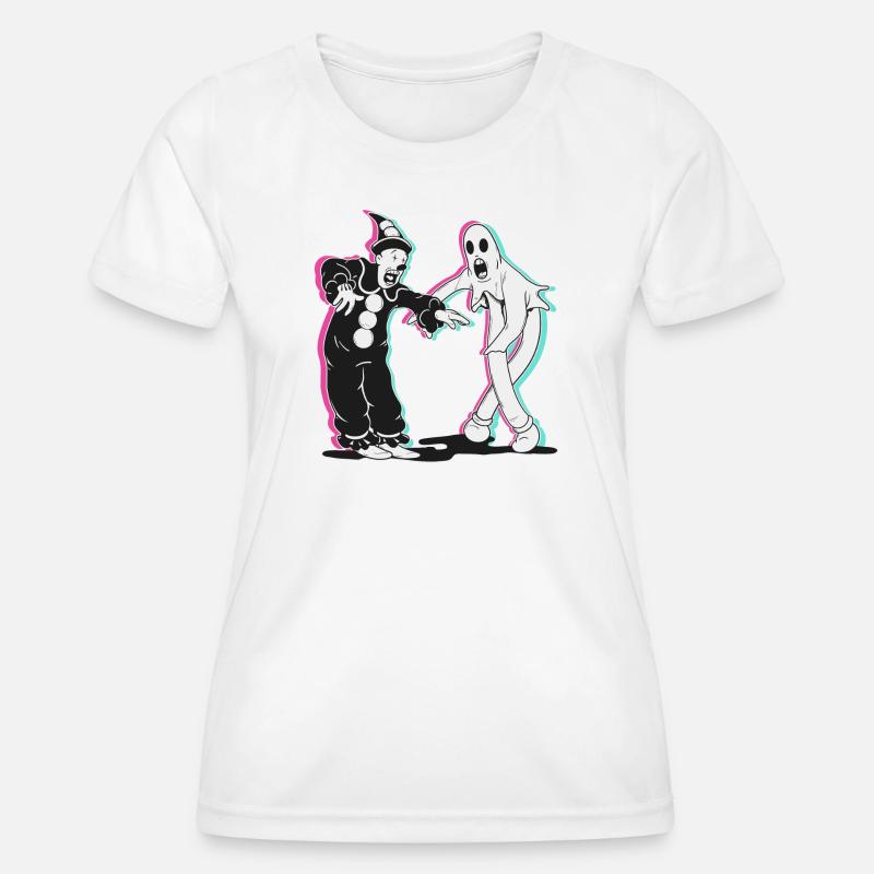 ghost and clown dancing - Women's Functional T-Shirt - white