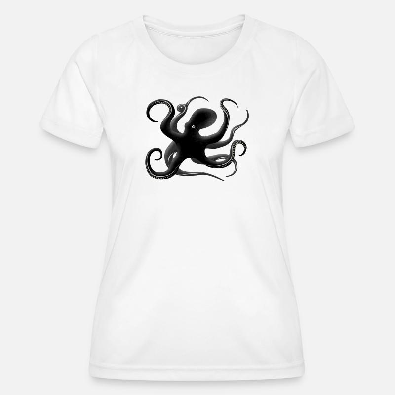 Octopus Silhouette - Women's Functional T-Shirt - white