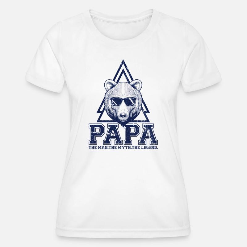 Papa Bear Triangle Logo - Women's Functional T-Shirt - white
