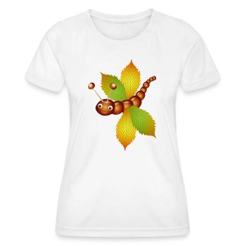 Butterfly of chestnuts and chestnut leaves - Women's Functional T-Shirt - white - Front - AI Model Female 172 dark (172cm)