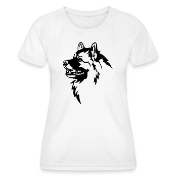 Tête de Wolfsspitz - T-shirt sport Femme - blanc - Devant - AI Model Female 172 dark (172cm)