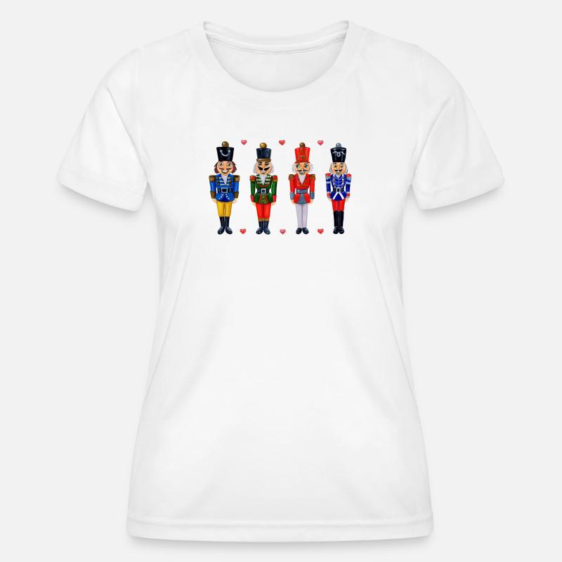 FOUR FUNNY NUTCRACKERS - Women's Functional T-Shirt - white