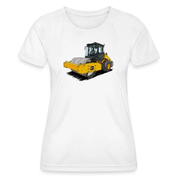 Walze im Straßenbau - Frauen Funktions-T-Shirt - Weiß - Vorne - AI Model Female 172 dark (172cm)