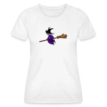 La sorcière vole sur le balai - T-shirt sport Femme - blanc - Devant - AI Model Female 172 dark (172cm)