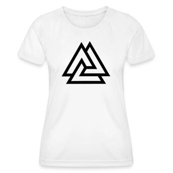 Nœud valknut tombé au combat - T-shirt sport Femme - blanc - Devant - AI Model Female 172 dark (172cm)