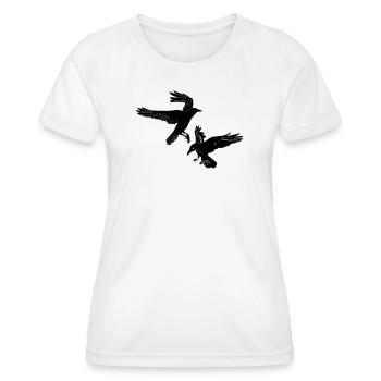 Zwei Flöße Hugin und Munin - Frauen Funktions-T-Shirt - Weiß - Vorne - AI Model Female 172 dark (172cm)