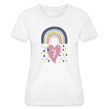 Rainbow 7th Birthday Child - Women's Functional T-Shirt - white - Front - AI Model Female 172 dark (172cm)