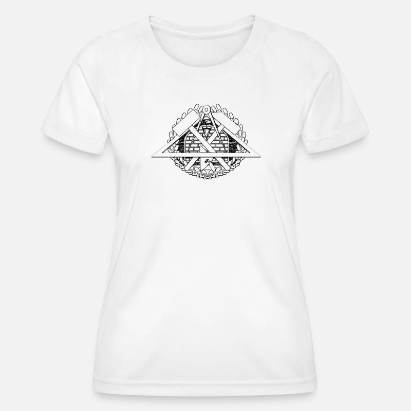 Pattern emblem symbol mason craft. - Women's Functional T-Shirt - white