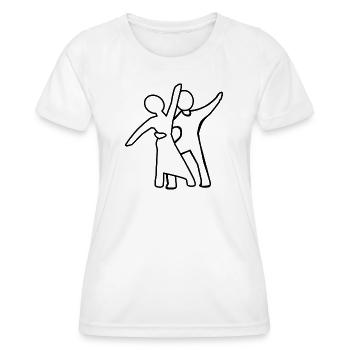 Dance couple Silhouette - Women's Functional T-Shirt - white - Front - AI Model Female 172 dark (172cm)