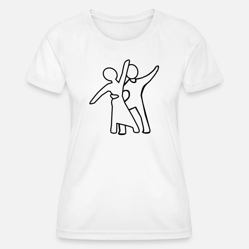 Dance couple Silhouette - Women's Functional T-Shirt - white