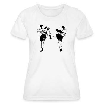 Kickboxen - Frauen Funktions-T-Shirt - Weiß - Vorne - AI Model Female 172 dark (172cm)