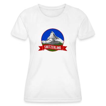 Cervin - Zermatt - Suisse - T-shirt sport Femme - blanc - Devant - AI Model Female 172 dark (172cm)
