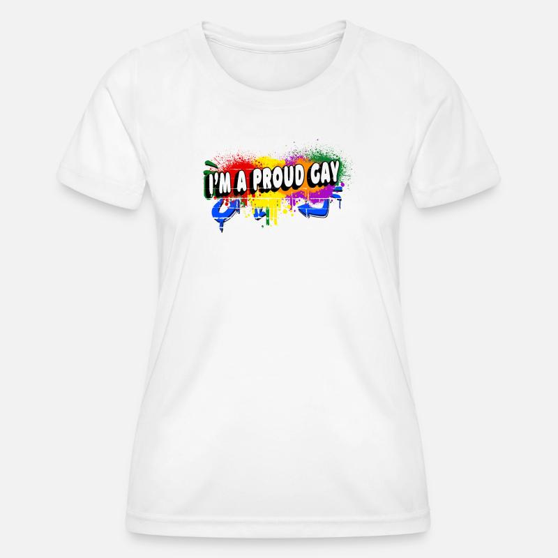 Ich bin ein stolzer Schwuler - Frauen Funktions-T-Shirt - Weiß