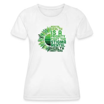 Mental Health Awareness Sunflower - Women's Functional T-Shirt - white - Front - AI Model Female 172 dark (172cm)