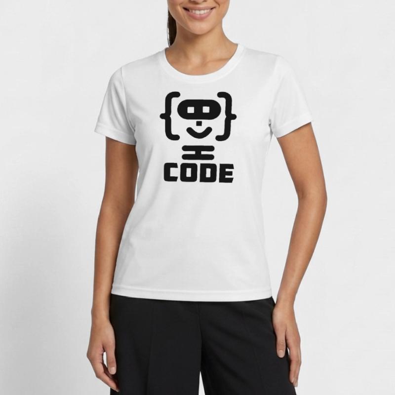 Logo de code de programmeur hacker avec texte CODE T-shirt sport Femme