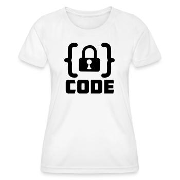 Code avec programmateur de verrouillage - T-shirt sport Femme - blanc - Devant - AI Model Female 172 dark (172cm)