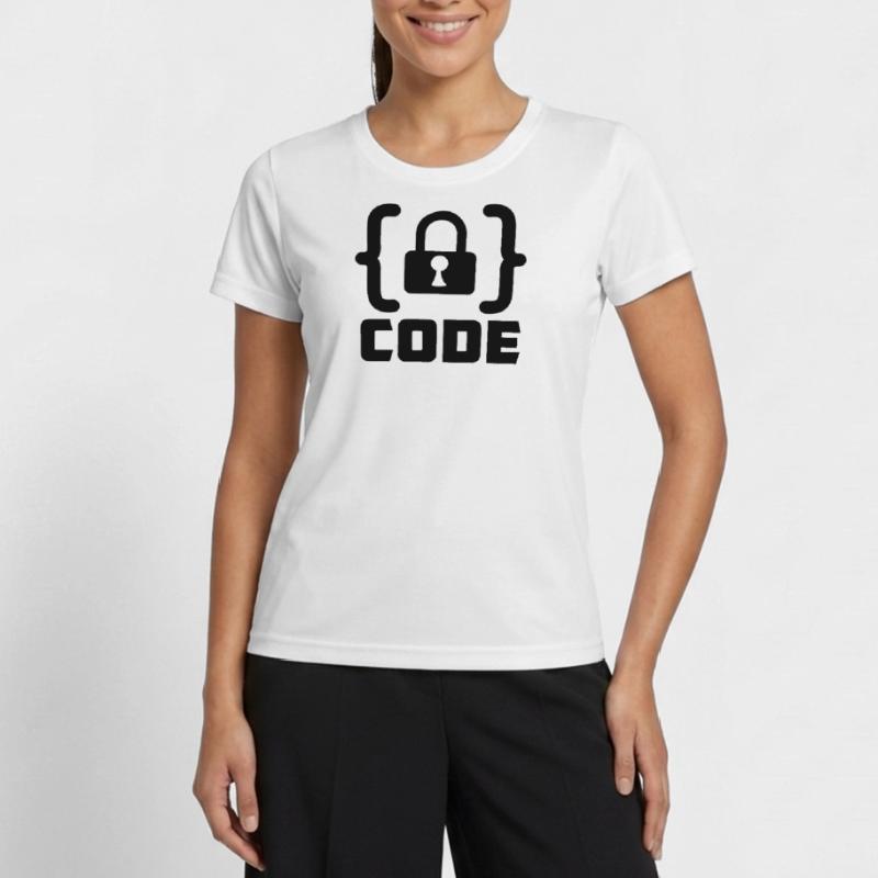 Code mit Sperrprogrammierer Frauen Funktions-T-Shirt
