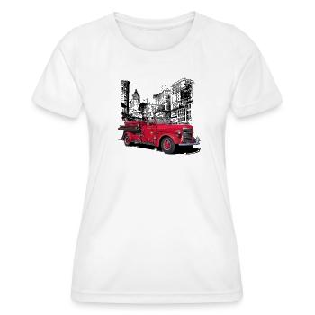 Fire engine New York 1930 - Women's Functional T-Shirt - white - Front - AI Model Female 172 dark (172cm)