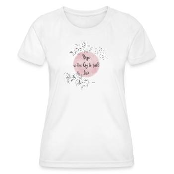 Yoga - Frauen Funktions-T-Shirt - Weiß - Vorne - AI Model Female 172 dark (172cm)