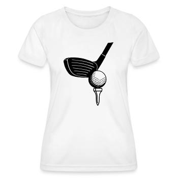 Golfball und Sticlk - Frauen Funktions-T-Shirt - Weiß - Vorne - AI Model Female 172 dark (172cm)