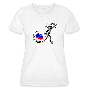 La réunion - T-shirt sport Femme - blanc - Devant - AI Model Female 172 dark (172cm)