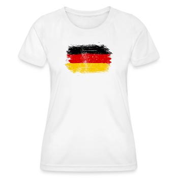 Coup de pinceau du drapeau allemand - T-shirt sport Femme - blanc - Devant - AI Model Female 172 dark (172cm)