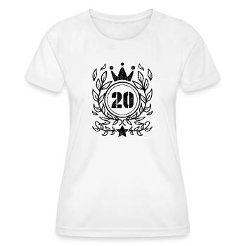 20 years old crown - 20 birthday - Women's Functional T-Shirt - white - Front - AI Model Female 172 dark (172cm)