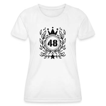 48 - Jahrgang Jahr Geburtsjahr 1948 - Frauen Funktions-T-Shirt - Weiß - Vorne - AI Model Female 172 dark (172cm)