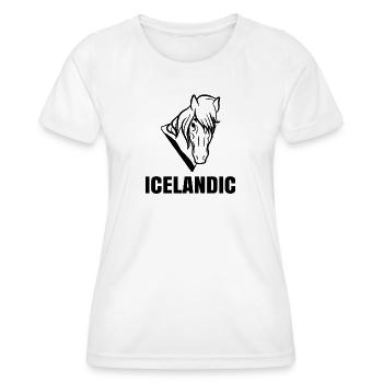 Icelandic saying Horses Horse love Icelandic horses - Women's Functional T-Shirt - white - Front - AI Model Female 172 dark (172cm)
