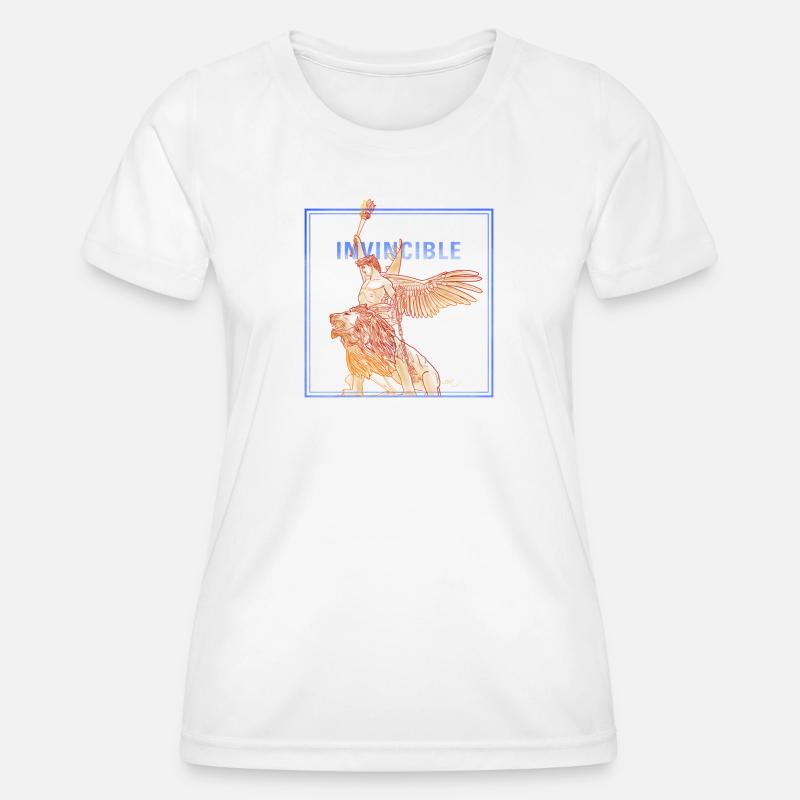 Invincible Angle with Lion - Women's Functional T-Shirt - white