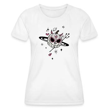 Kürbis Teufel Halloween Universum - Frauen Funktions-T-Shirt - Weiß - Vorne - AI Model Female 172 dark (172cm)