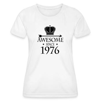Né en 1976 - Fantastique depuis 1976 - T-shirt sport Femme - blanc - Devant - AI Model Female 172 dark (172cm)