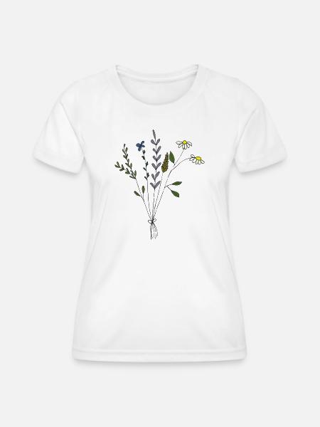 blumenwiesen strauss - Frauen Funktions-T-Shirt - Weiß