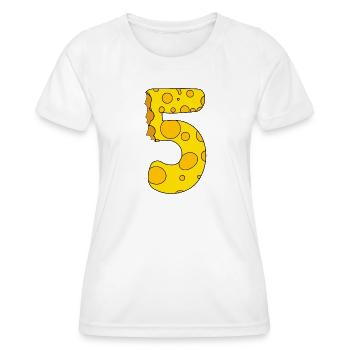 Zahl 5 Ziffer Käse - Frauen Funktions-T-Shirt - Weiß - Vorne - AI Model Female 172 dark (172cm)