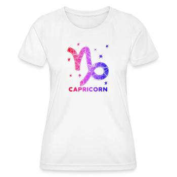 Starry Saying Star Interprétation Horoscope Capricorne - T-shirt sport Femme - blanc - Devant - AI Model Female 172 dark (172cm)
