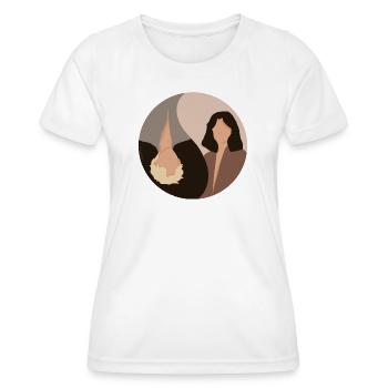 Couple Brunette et Blonde - T-shirt sport Femme - blanc - Devant - AI Model Female 172 dark (172cm)