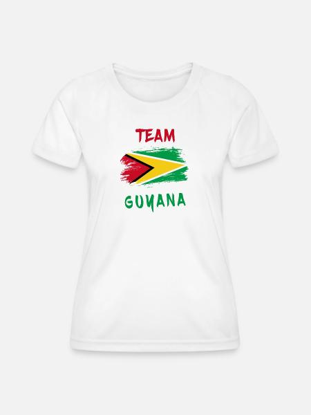 Team Guyana Flaggen Design - Frauen Funktions-T-Shirt - Weiß