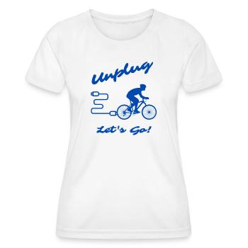 Unplug Let's Go - Frauen Funktions-T-Shirt - Weiß - Vorne - AI Model Female 172 dark (172cm)
