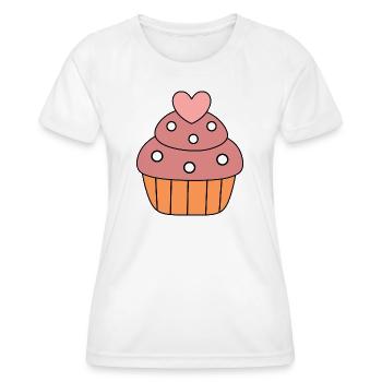 cuisson cuire au four coeur gâteau cupcake cadeau coloré - T-shirt sport Femme - blanc - Devant - AI Model Female 172 dark (172cm)
