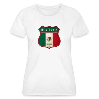 Monterrey Mexiko Wappen Design - Frauen Funktions-T-Shirt - Weiß - Vorne - AI Model Female 172 dark (172cm)