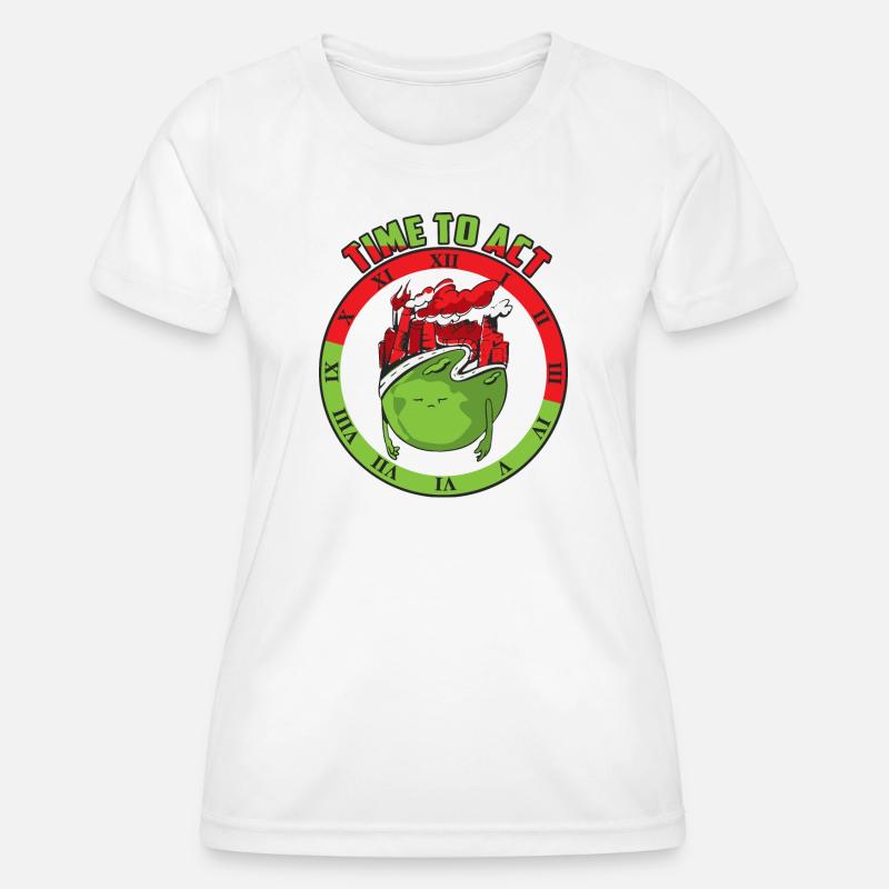 Climate change, time to act - Women's Functional T-Shirt - white