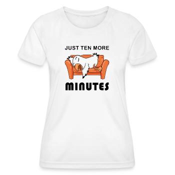 Nur noch zehn Minuten - Frauen Funktions-T-Shirt - Weiß - Vorne - AI Model Female 172 dark (172cm)