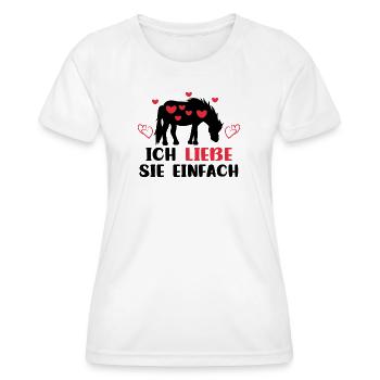 Horse Fan Statement Heart Horses Icelandic Horses - Women's Functional T-Shirt - white - Front - AI Model Female 172 dark (172cm)
