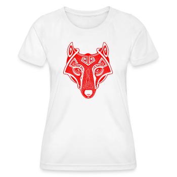 Viking Wolf rot transparent - Frauen Funktions-T-Shirt - Weiß - Vorne - AI Model Female 172 dark (172cm)