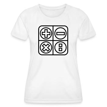 Berechnen Sie das Schattenbild des Logo-Emblems - Frauen Funktions-T-Shirt - Weiß - Vorne - AI Model Female 172 dark (172cm)