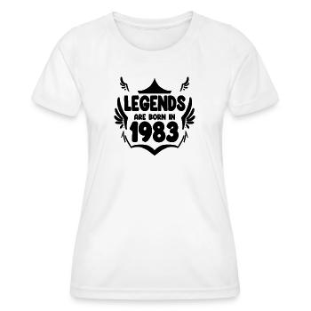 1983 - Né en 1983 - T-shirt sport Femme - blanc - Devant - AI Model Female 172 dark (172cm)