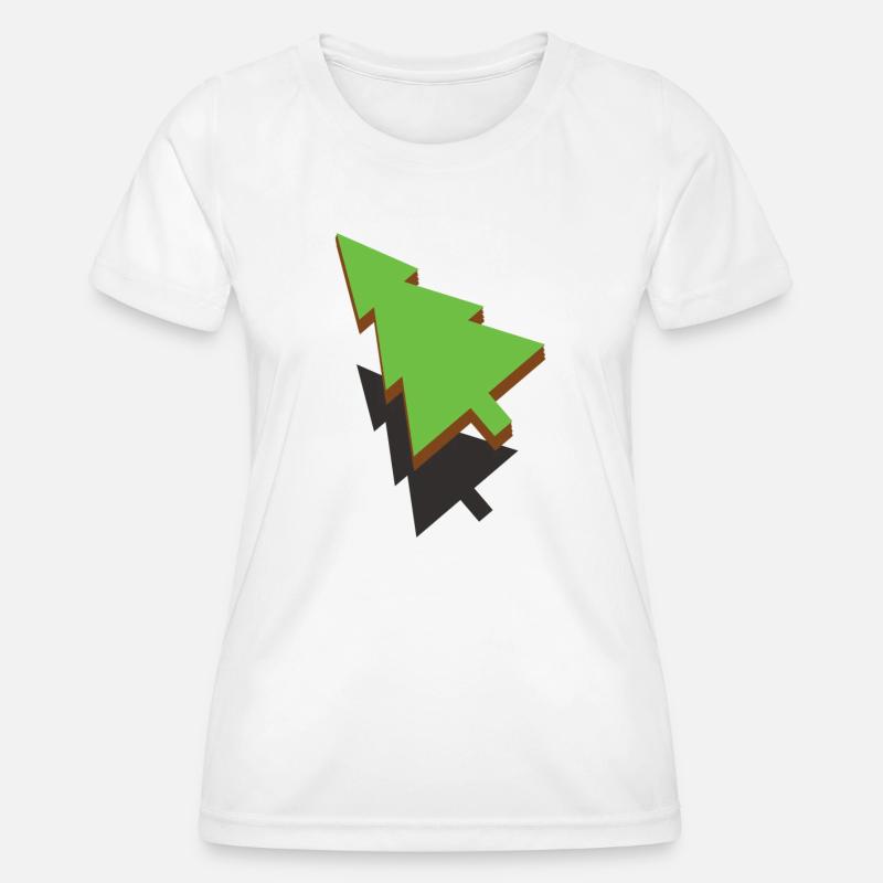 3d Christmas Tree - Women's Functional T-Shirt - white